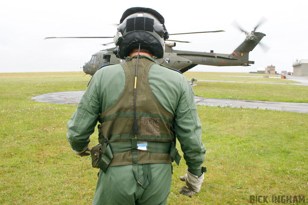 Crewman with Westland Merlin HC3 - ZJ130/O - RAF