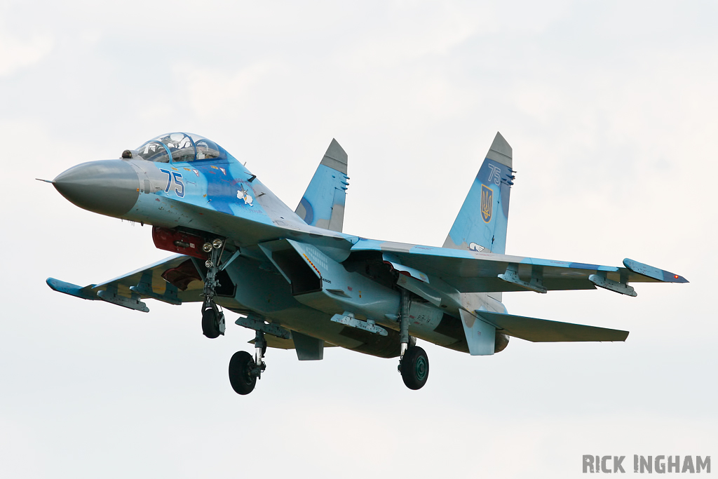 Sukhoi Su-27UB Flanker - 75 Blue - Ukrainian Air Force