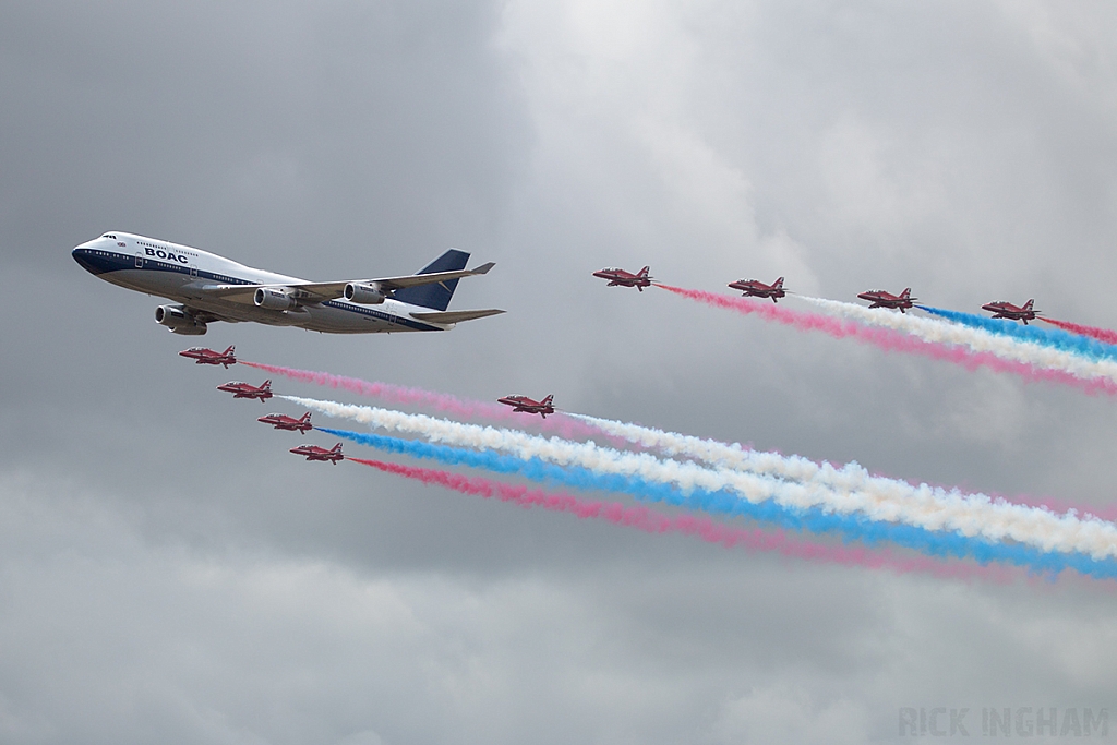 Boeing 747-436 - G-BYGC - BOAC (British Airways) + The Red Arrows