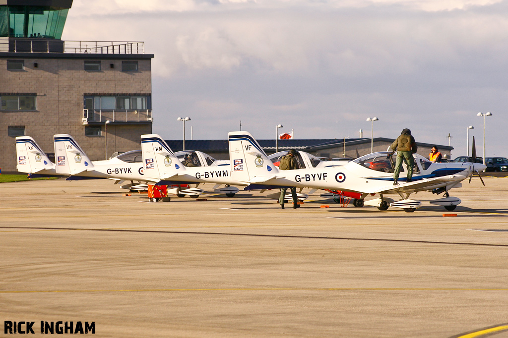 Grob 115E Tutor T1 - G-BYVF + G-BYWM + G-BYVK + G-BYXK - Royal Navy