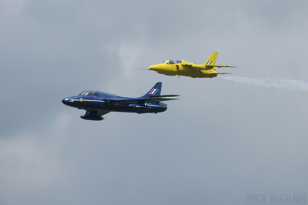 Hawker Hunter T7 - XL577/G-BXKF + Hawker Siddeley Gnat T1 - XR991/G-MOUR - RAF