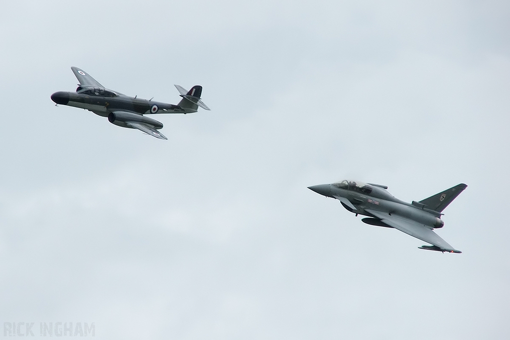 Gloster Meteor NF11 - WM167/G-LOSM + Eurofighter Typhoon T1 - ZJ803/BF - RAF