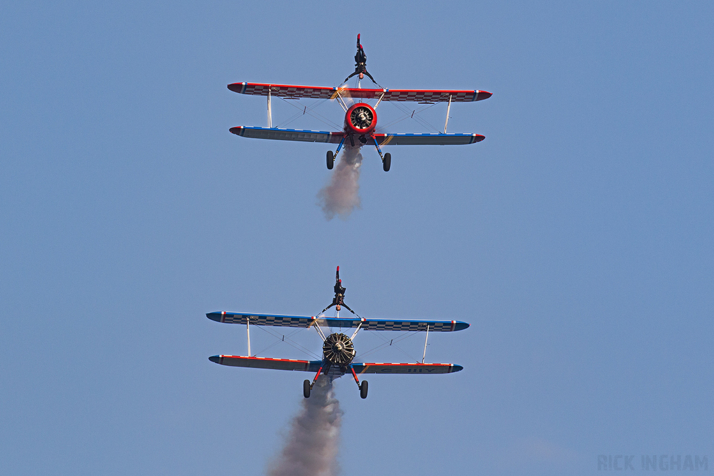 Boeing A-75N1 Stearman - N5057V + G-IIIY - AeroSuperBatics