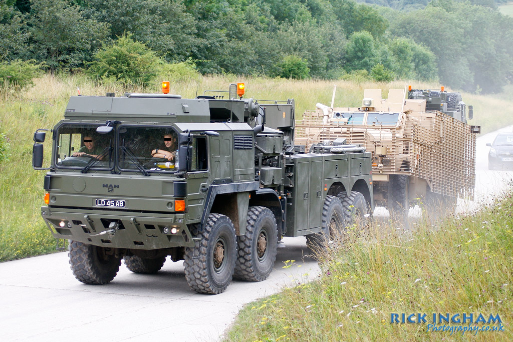 MAN recovery vehicle with a Mastiff - British Army