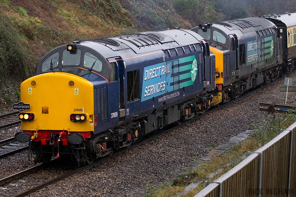 Class 37 - 37609 + 37218 tnt 37608 - Direct Rail Services