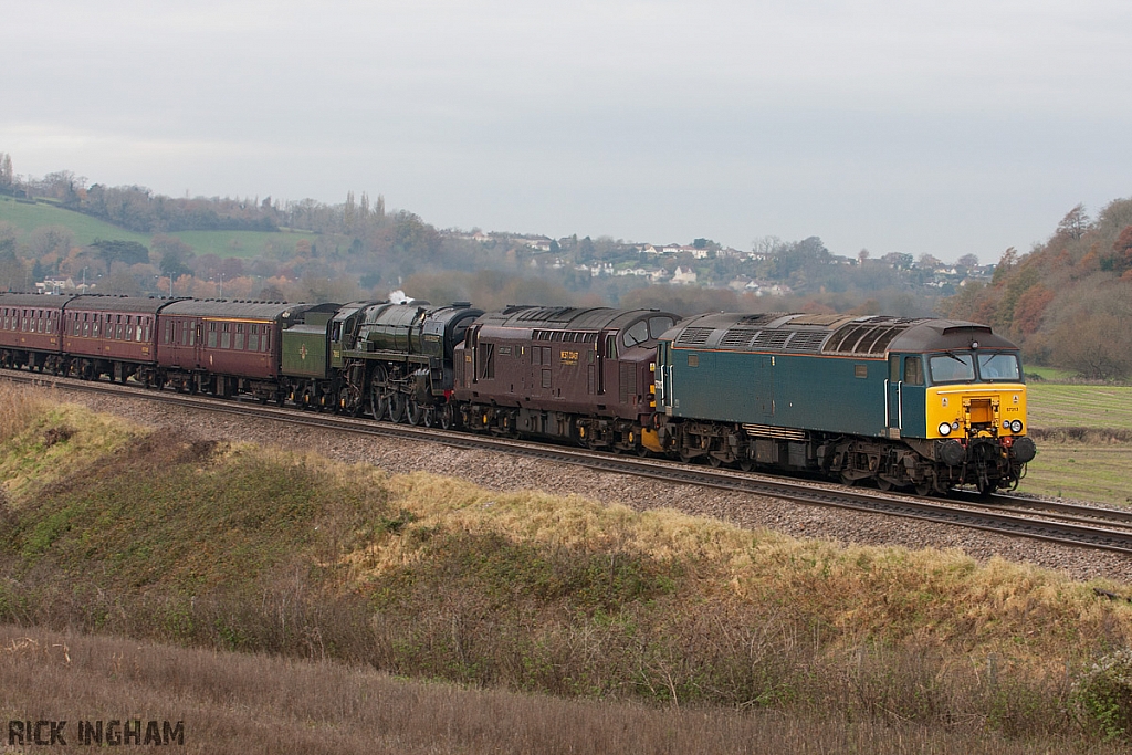 Class 57 - 57313 - Class 37 - 37516 - BR Standard Class 7 - 70013 'Oliver Cromwell' - WCRC