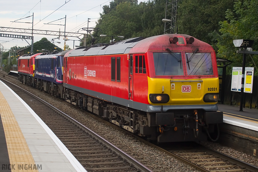 Class 92 - 92031 + Class 90 - 90021 + 90018 - DB Schenker